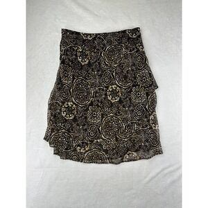 La‎ Redoute Skirt Womens 8 Brown Medallion A-Line Knee Length Boho Summer